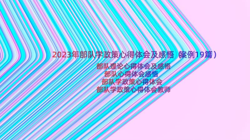 2023年部队学政策心得体会及感悟（案例19篇）