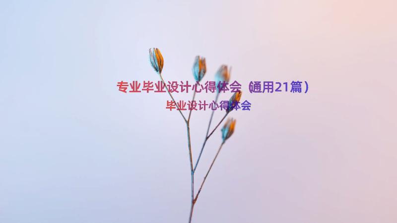 专业毕业设计心得体会（通用21篇）