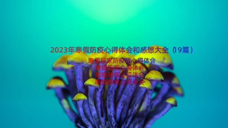 2023年寒假防疫心得体会和感想大全（19篇）