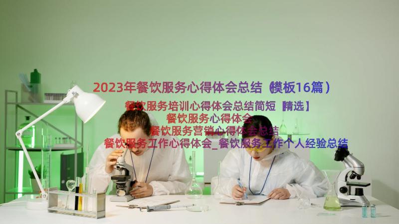 2023年餐饮服务心得体会总结（模板16篇）