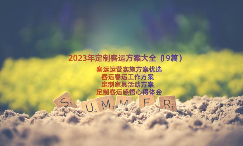 2023年定制客运方案大全（19篇）