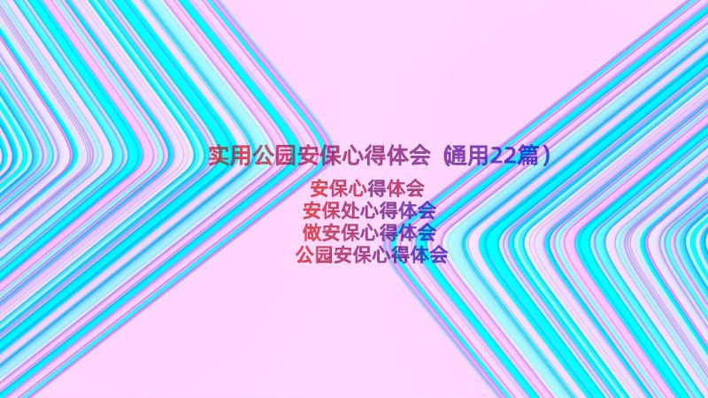 实用公园安保心得体会（通用22篇）