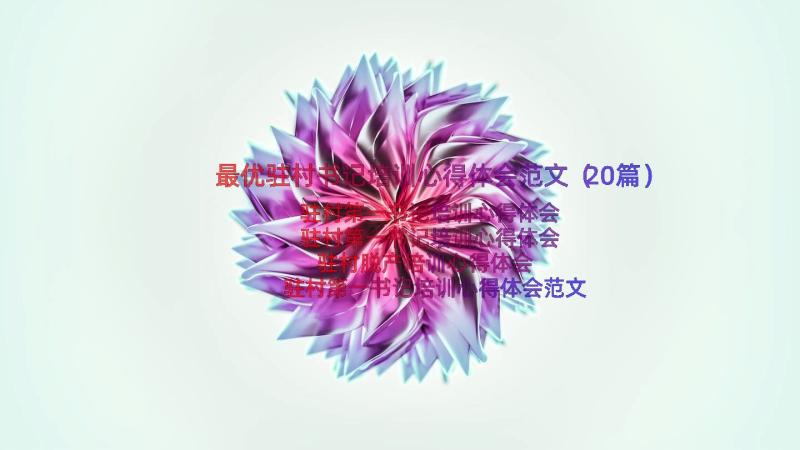 最优驻村书记培训心得体会范文（20篇）