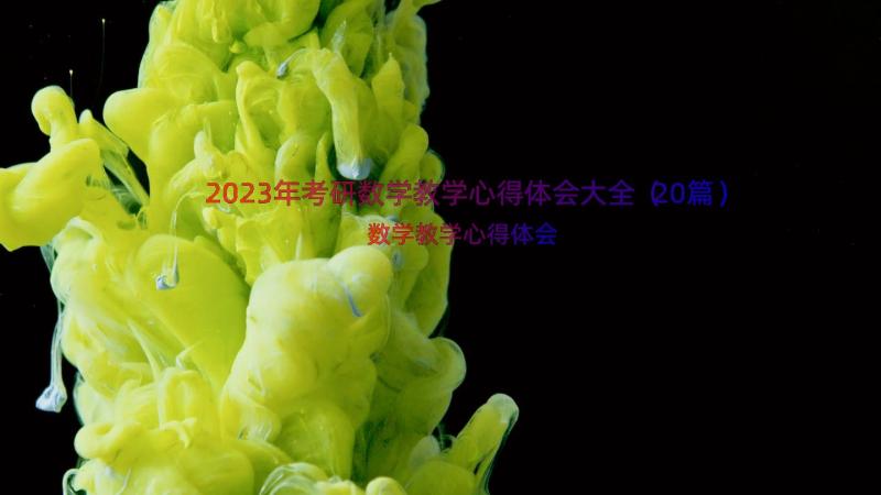 2023年考研数学教学心得体会大全（20篇）