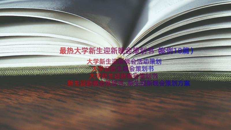 最热大学新生迎新晚会策划书（案例18篇）