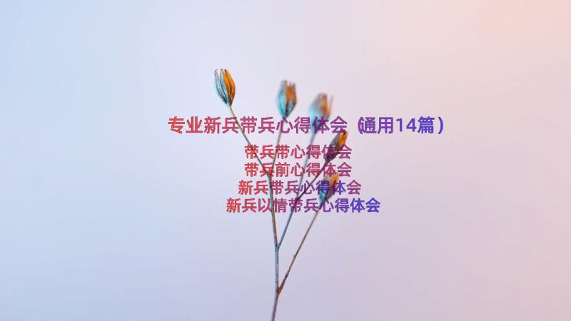 专业新兵带兵心得体会（通用14篇）