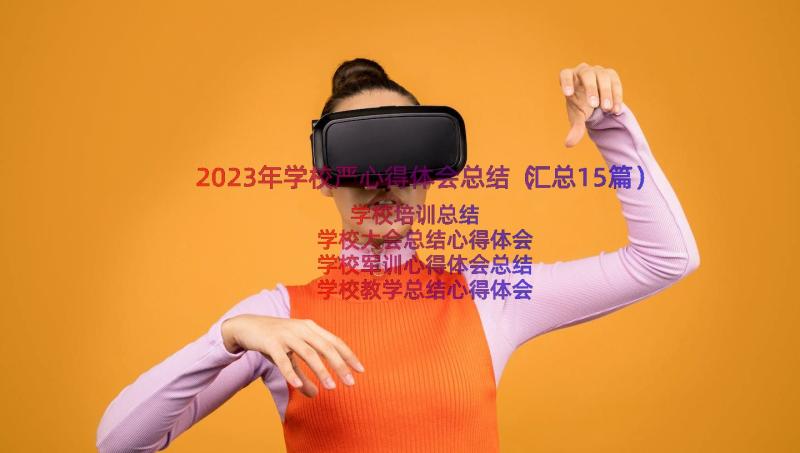 2023年学校严心得体会总结（汇总15篇）