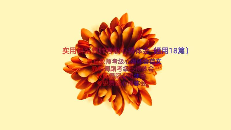 实用舞蹈教师考级心得体会（通用18篇）