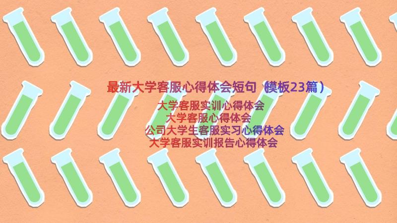 最新大学客服心得体会短句（模板23篇）