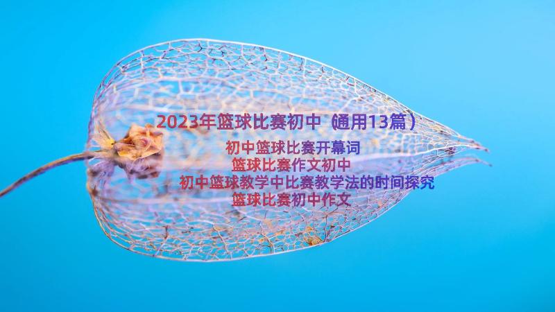 2023年篮球比赛初中（通用13篇）