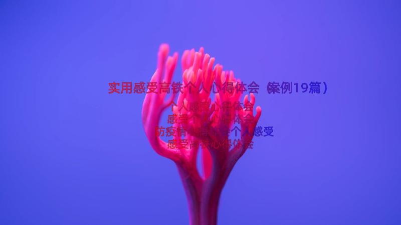 实用感受高铁个人心得体会（案例19篇）