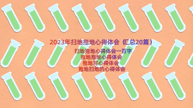 2023年扫地拖地心得体会（汇总20篇）