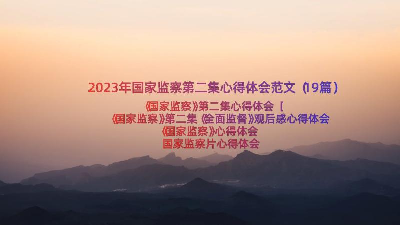 2023年国家监察第二集心得体会范文（19篇）