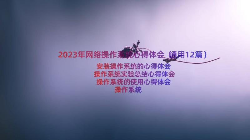 2023年网络操作系统心得体会（通用12篇）