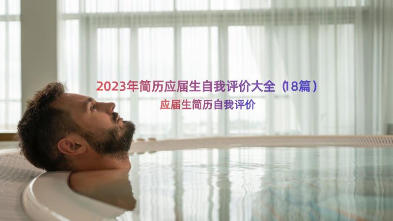 2023年简历应届生自我评价大全（18篇）