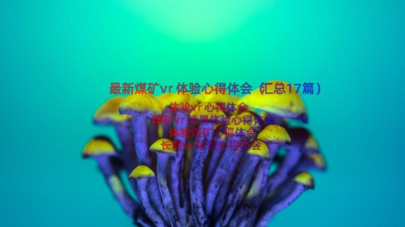 最新煤矿vr体验心得体会（汇总17篇）