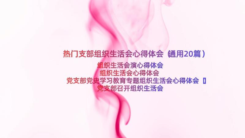 热门支部组织生活会心得体会（通用20篇）