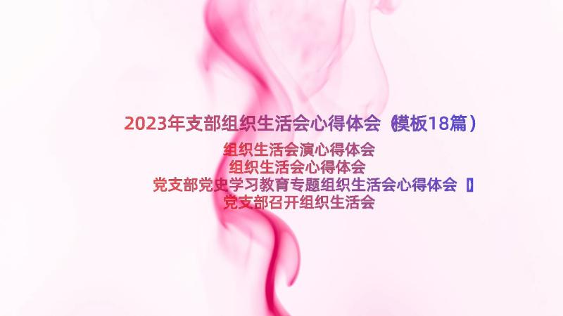 2023年支部组织生活会心得体会（模板18篇）