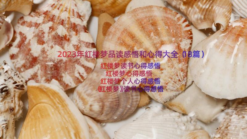 2023年红楼梦品读感悟和心得大全（18篇）