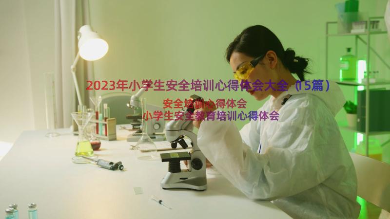 2023年小学生安全培训心得体会大全（15篇）