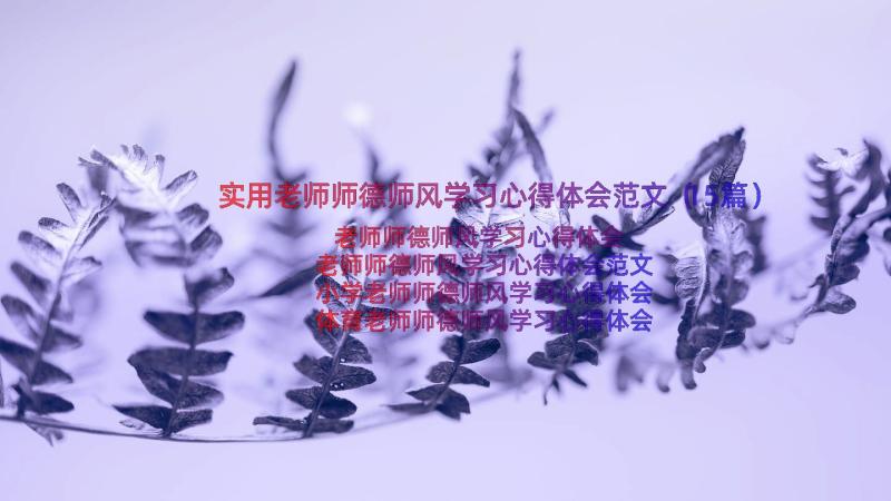 实用老师师德师风学习心得体会范文（15篇）