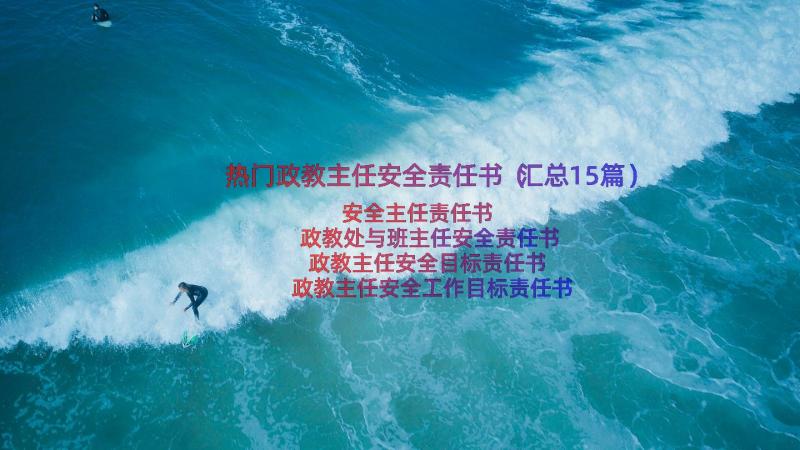 热门政教主任安全责任书（汇总15篇）