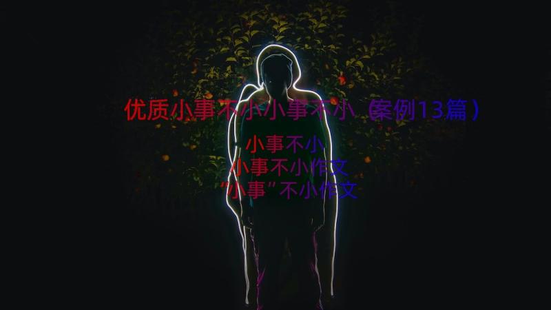 优质小事不小小事不小（案例13篇）