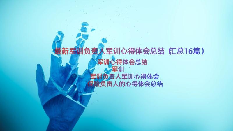 最新军训负责人军训心得体会总结（汇总16篇）