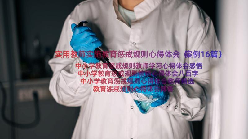 实用教师实施教育惩戒规则心得体会（案例16篇）