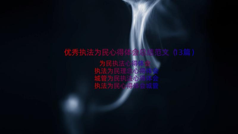 优秀执法为民心得体会总结范文（13篇）