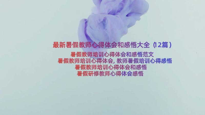 最新暑假教师心得体会和感悟大全（12篇）