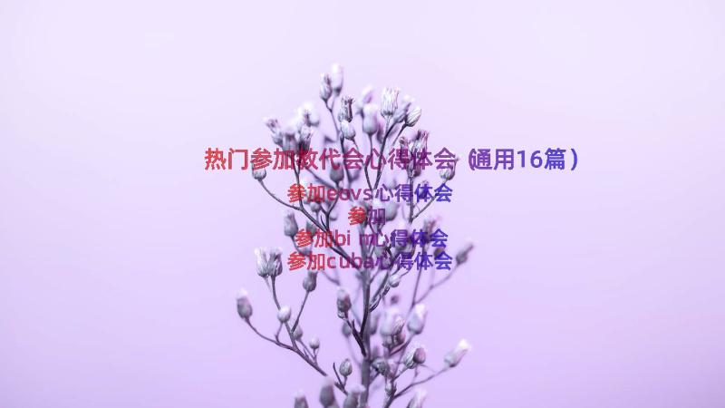 热门参加教代会心得体会（通用16篇）