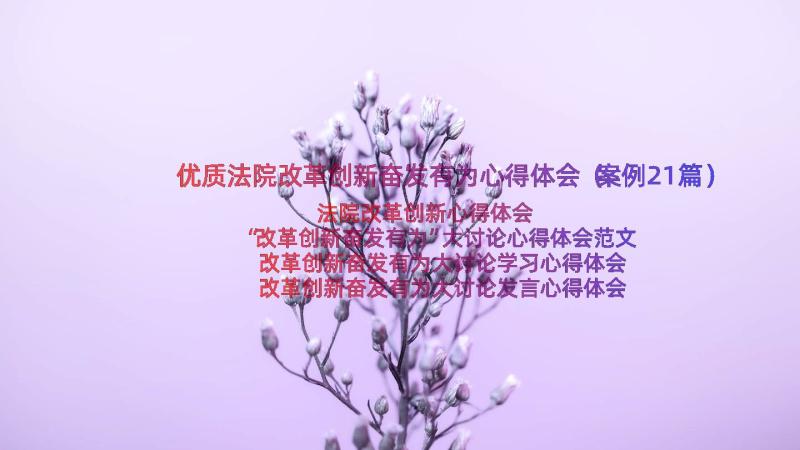 优质法院改革创新奋发有为心得体会（案例21篇）