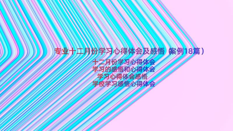 专业十二月份学习心得体会及感悟（案例18篇）