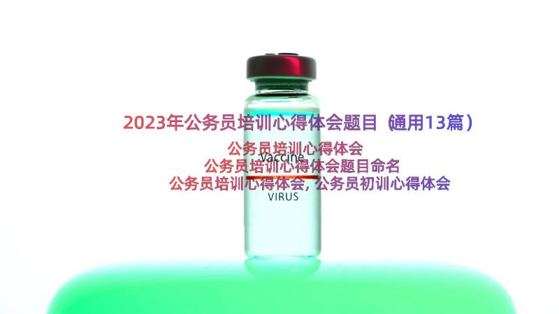 2023年公务员培训心得体会题目（通用13篇）