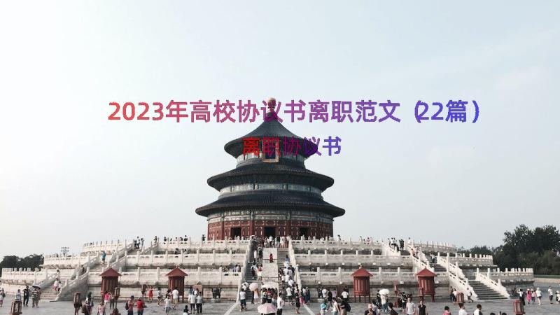 2023年高校协议书离职范文（22篇）