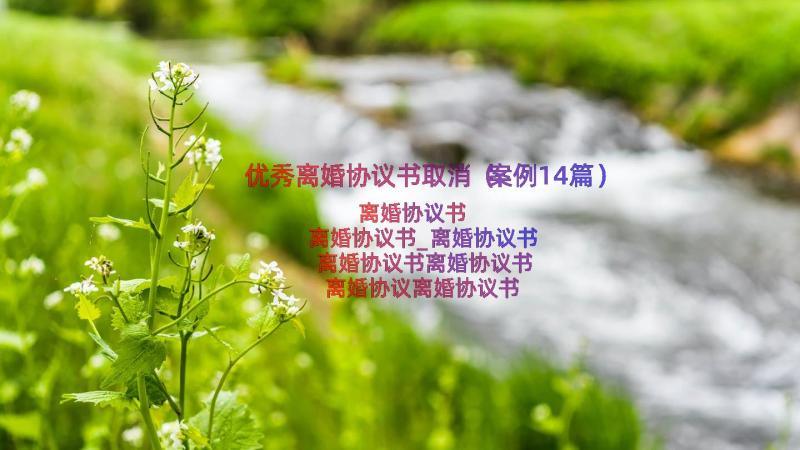 优秀离婚协议书取消（案例14篇）