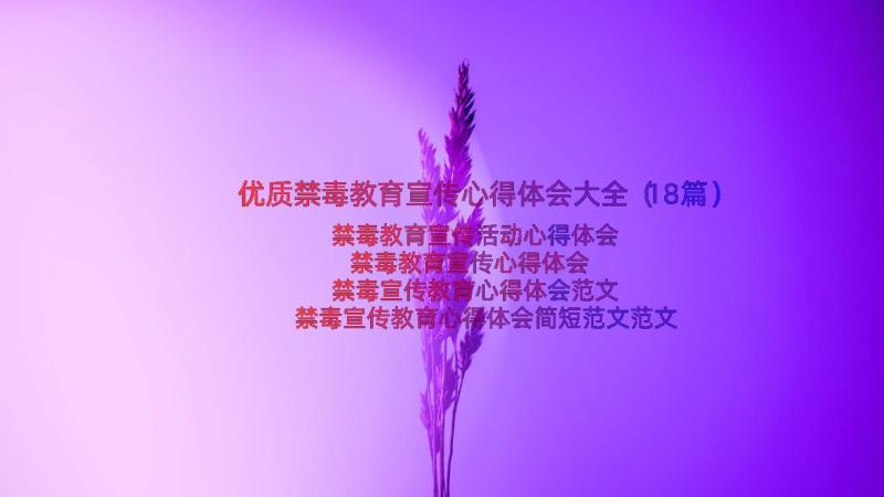 优质禁毒教育宣传心得体会大全（18篇）