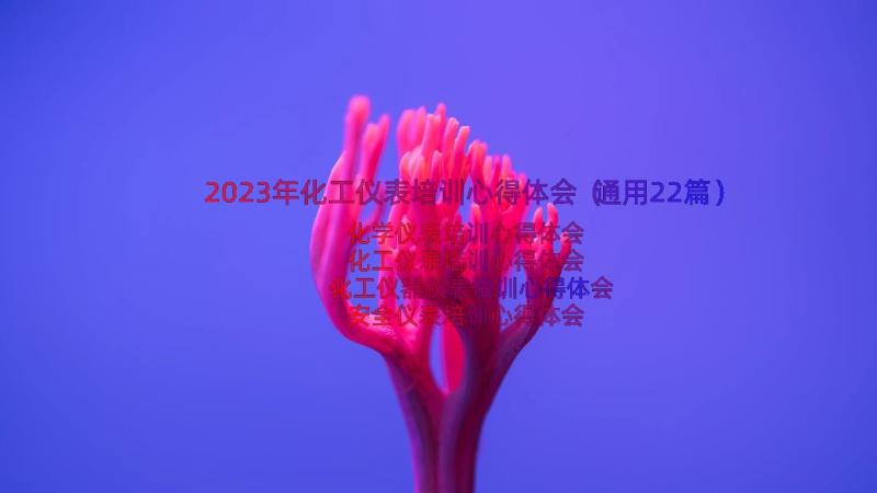 2023年化工仪表培训心得体会（通用22篇）