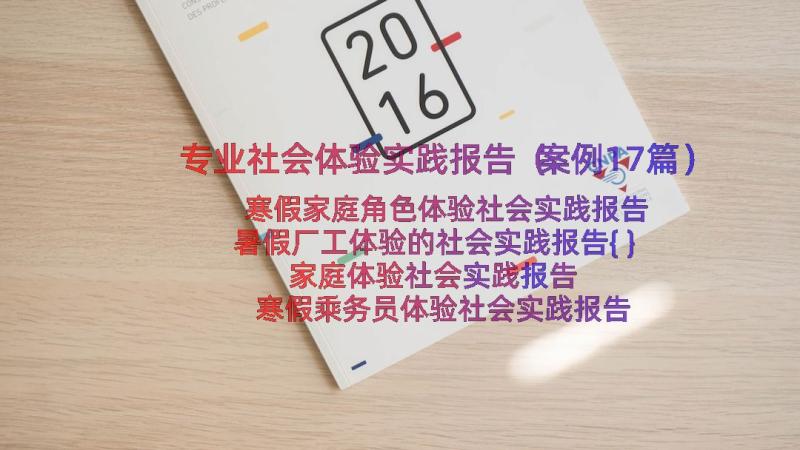 专业社会体验实践报告（案例17篇）