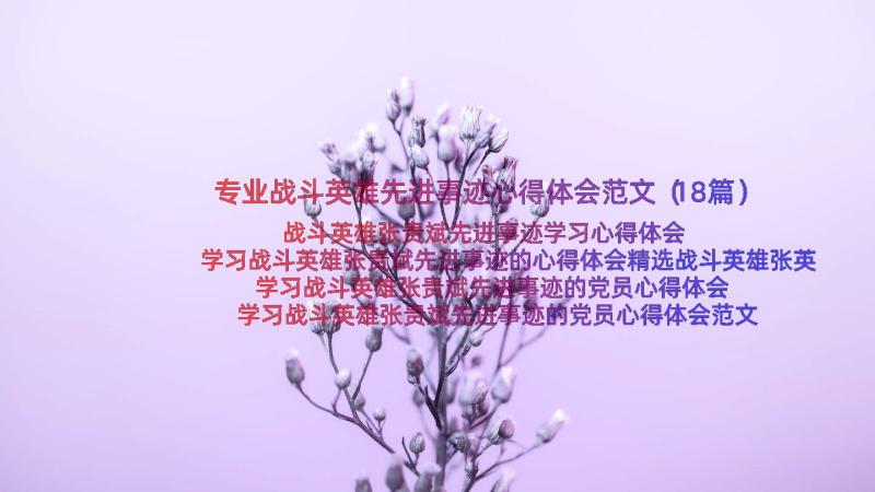 专业战斗英雄先进事迹心得体会范文（18篇）