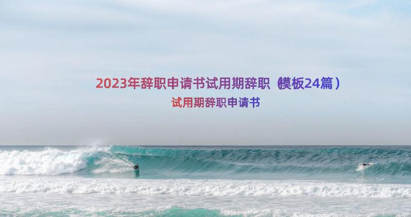 2023年辞职申请书试用期辞职（模板24篇）