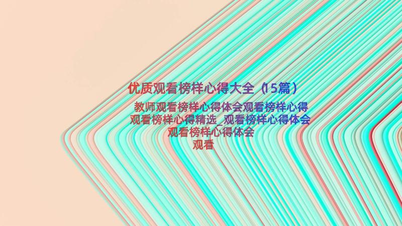 优质观看榜样心得大全（15篇）