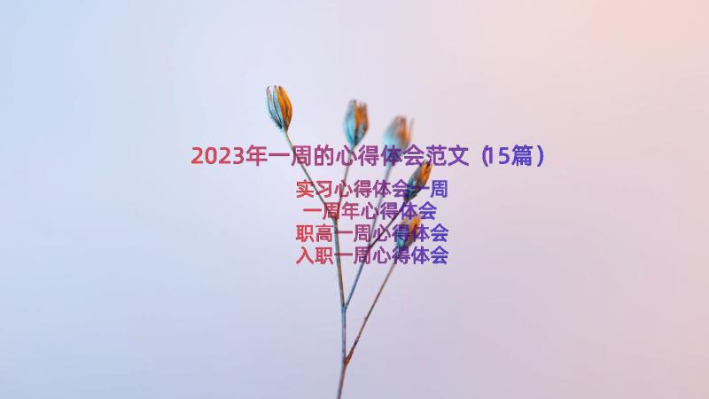 2023年一周的心得体会范文（15篇）