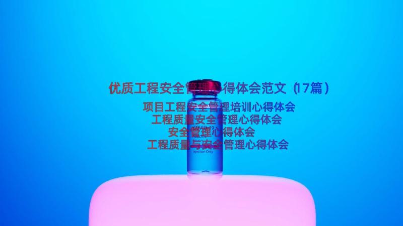 优质工程安全管理心得体会范文（17篇）