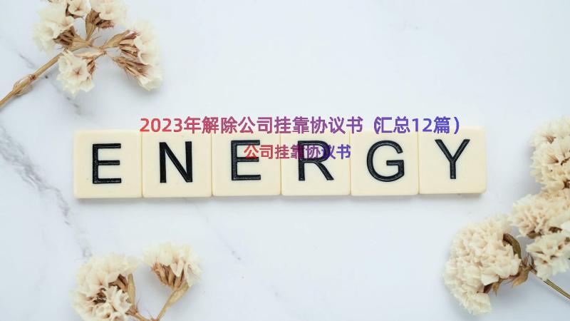 2023年解除公司挂靠协议书（汇总12篇）