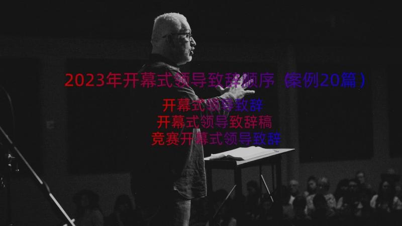 2023年开幕式领导致辞顺序（案例20篇）