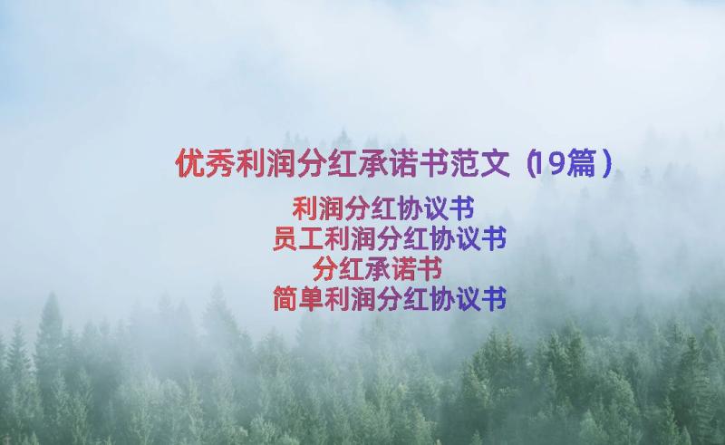 优秀利润分红承诺书范文（19篇）