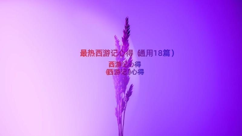 最热西游记心得（通用18篇）