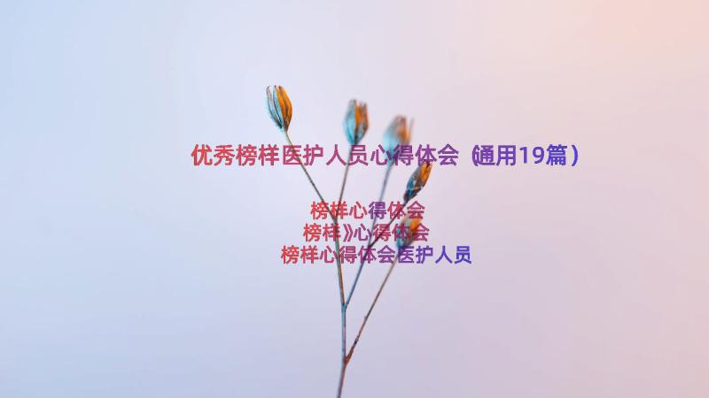 优秀榜样医护人员心得体会（通用19篇）